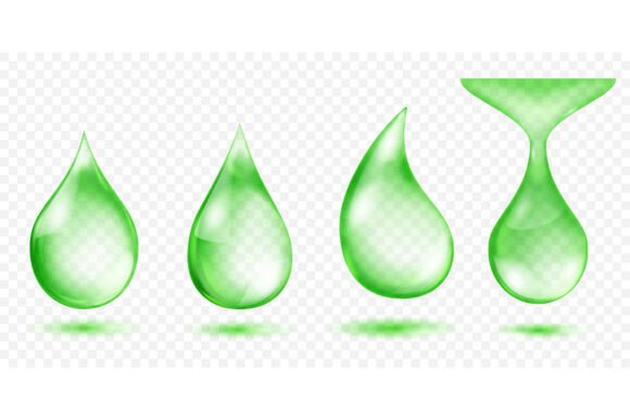 Download Drops of Green Water with Highlights. - Premium Resources